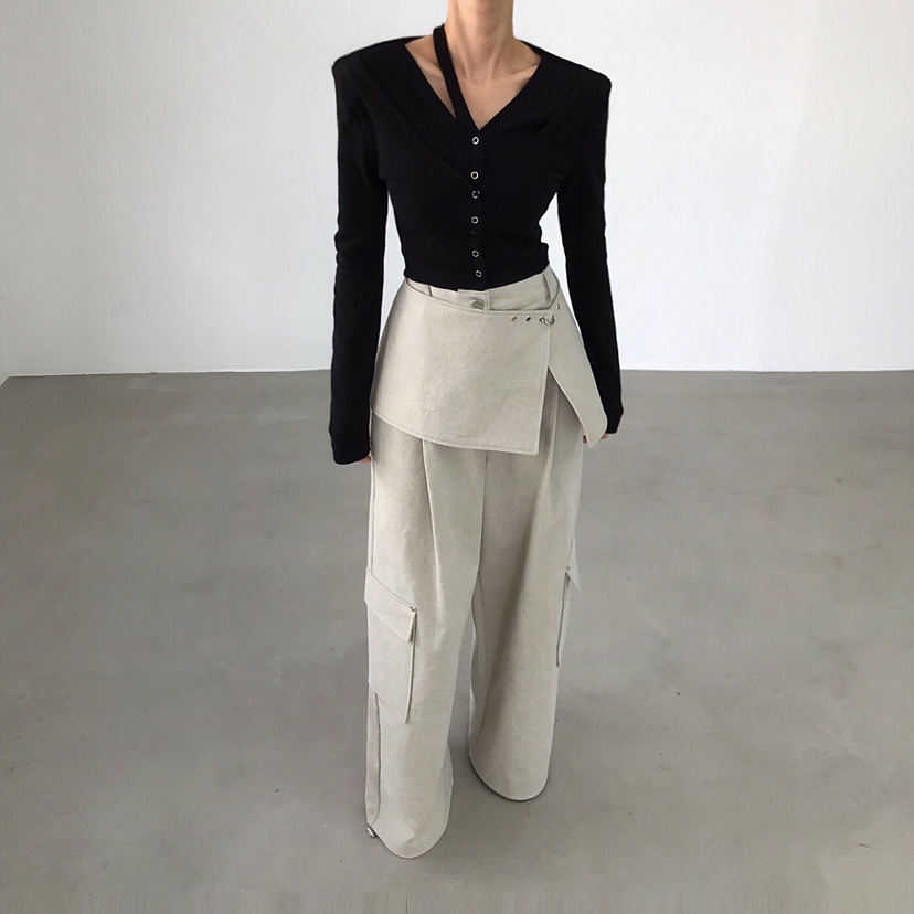 2TWO MOON東大門實拍女裝新款熱賣推薦職業長袖T恤雙層開衫2TWO MOON長袖T恤圖色2