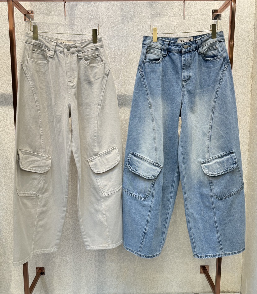 SYMBOL東大門代購女裝新品職業熱賣時尚26春夏牛仔褲工裝SYMBOL牛仔褲