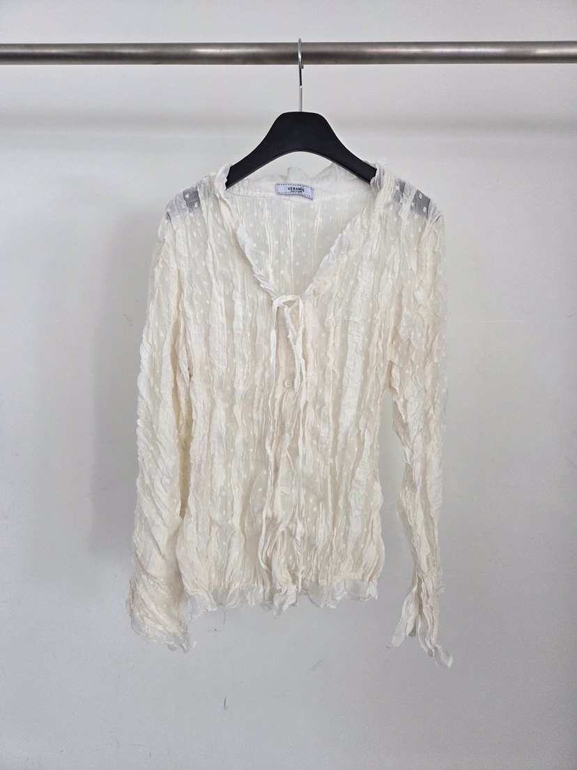 VERANDA東大門代購女士新品真品熱賣襯衫蕾絲衫荷葉邊雪紡VERANDA襯衫/蕾絲衫圖色1