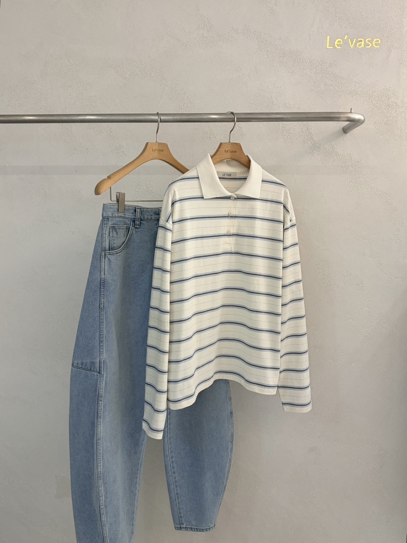 LE VASE東大門實拍女士新品推薦休閑時尚職業人氣長袖T恤LE VASE長袖T恤