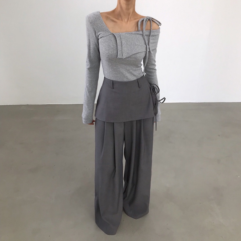 2TWO MOON韓國直郵女士新品熱賣人氣休閑推薦職業長袖T恤2TWO MOON長袖T恤圖色1