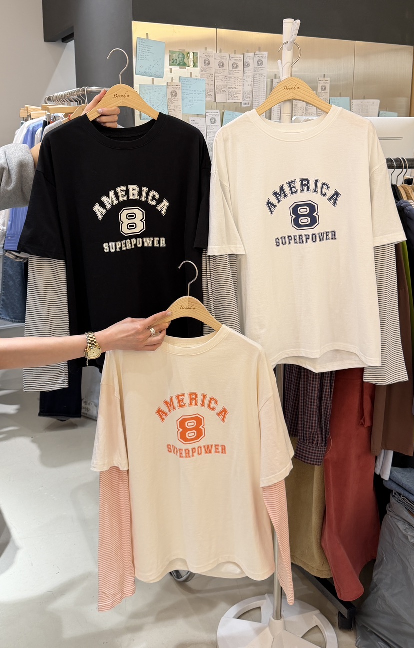 BOUND.A韓國代購女裝新品休閑人氣熱賣推薦長袖T恤單排扣BOUND.A長袖T恤