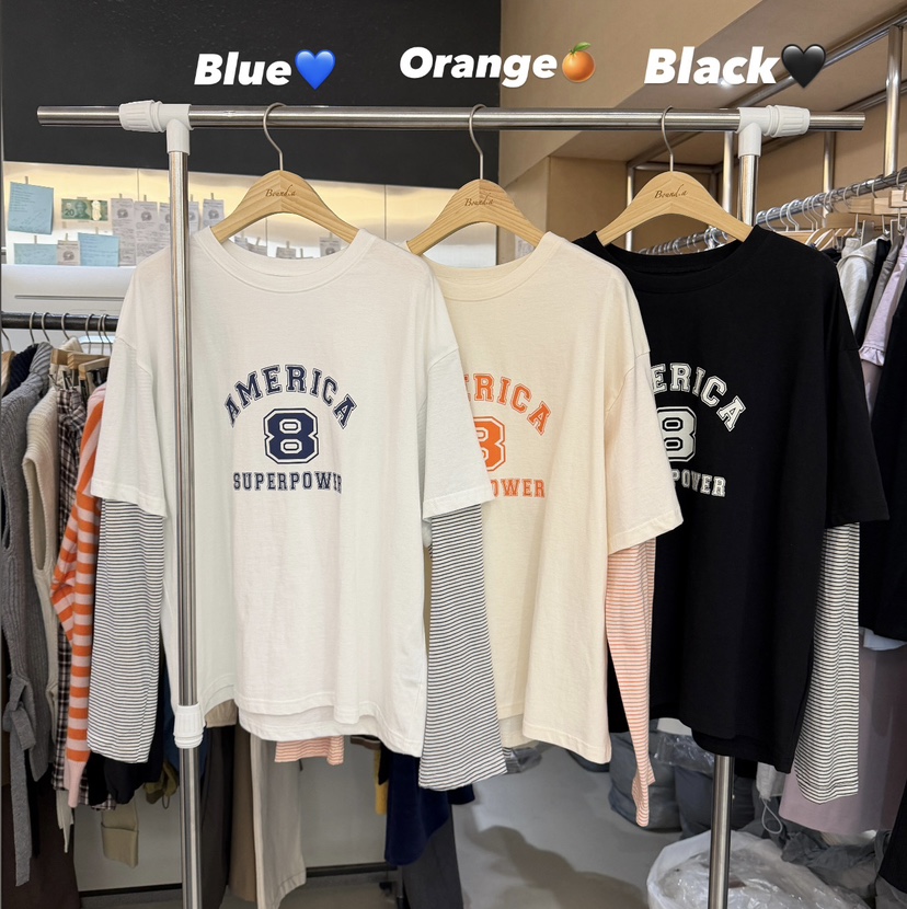 BOUND.A韓國代購女裝新品休閑人氣熱賣推薦長袖T恤單排扣BOUND.A長袖T恤