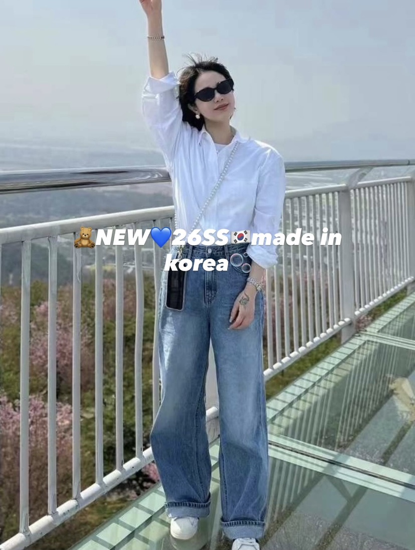 BOUND.A東大門實拍女裝新款職業時尚熱賣休閑人氣牛仔褲BOUND.A牛仔褲