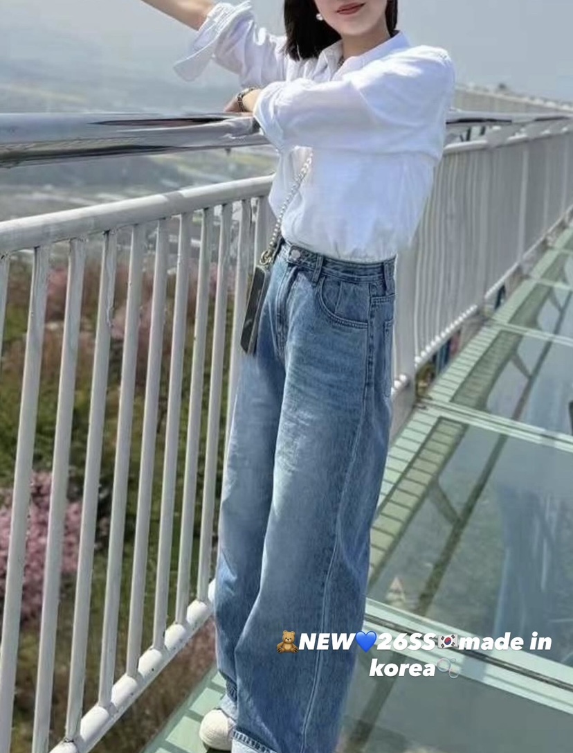 BOUND.A東大門實拍女裝新款職業時尚熱賣休閑人氣牛仔褲BOUND.A牛仔褲