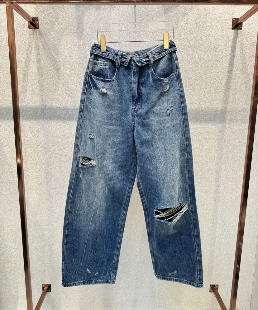 SYMBOL東大門實拍女士新款休閑職業真品熱賣26春夏牛仔褲復古SYMBOL牛仔褲圖色1