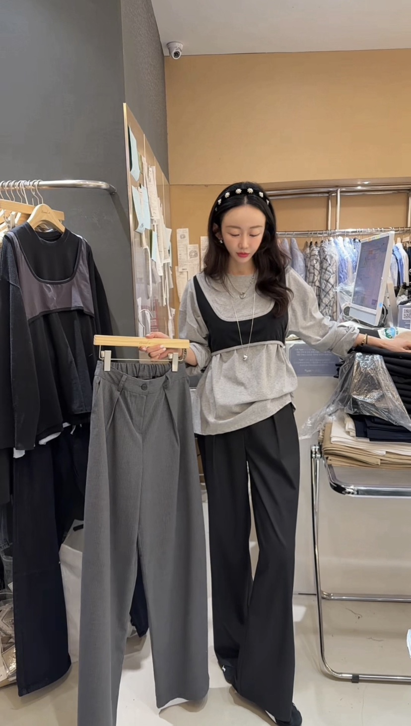 BOUND.A東大門代購女裝新品休閑26春夏熱賣人氣休閑褲天絲BOUND.A休閑褲