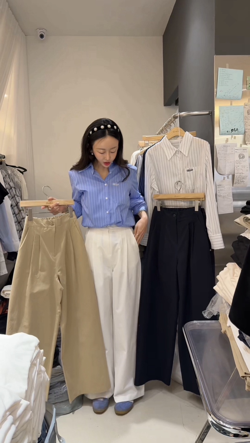 BOUND.A東大門直郵女士新款時尚職業26春夏休閑褲棉質褶裥BOUND.A休閑褲