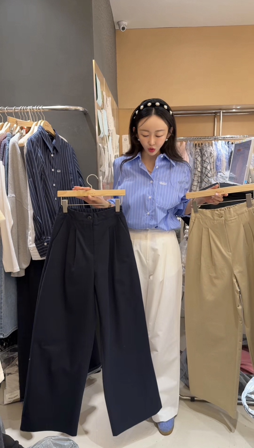 BOUND.A東大門直郵女士新款時尚職業26春夏休閑褲棉質褶裥BOUND.A休閑褲