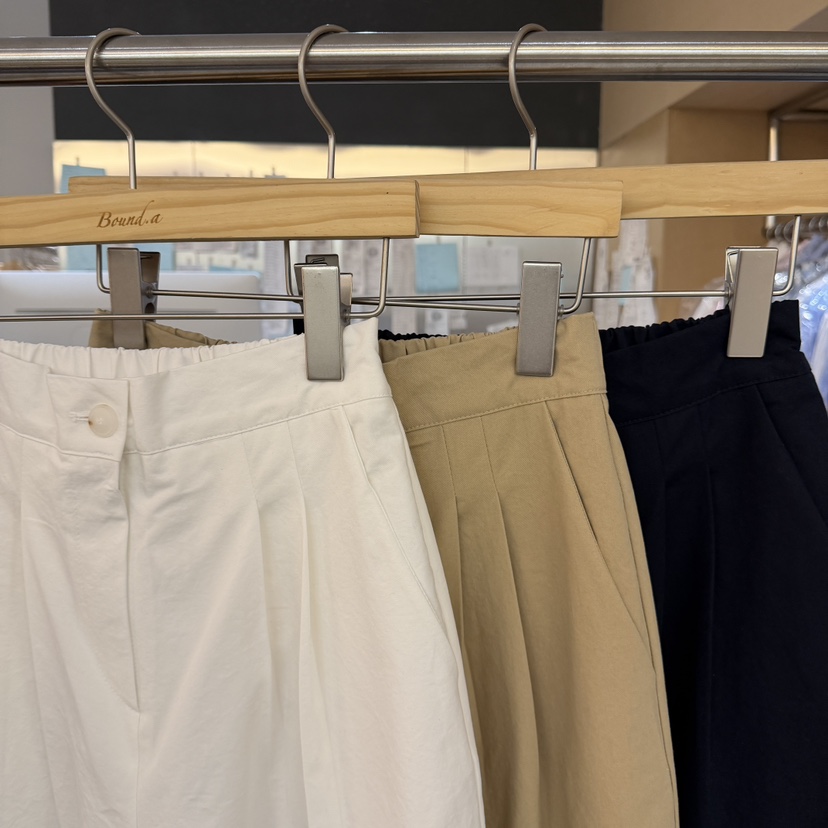 BOUND.A東大門直郵女士新款時尚職業26春夏休閑褲棉質褶裥BOUND.A休閑褲