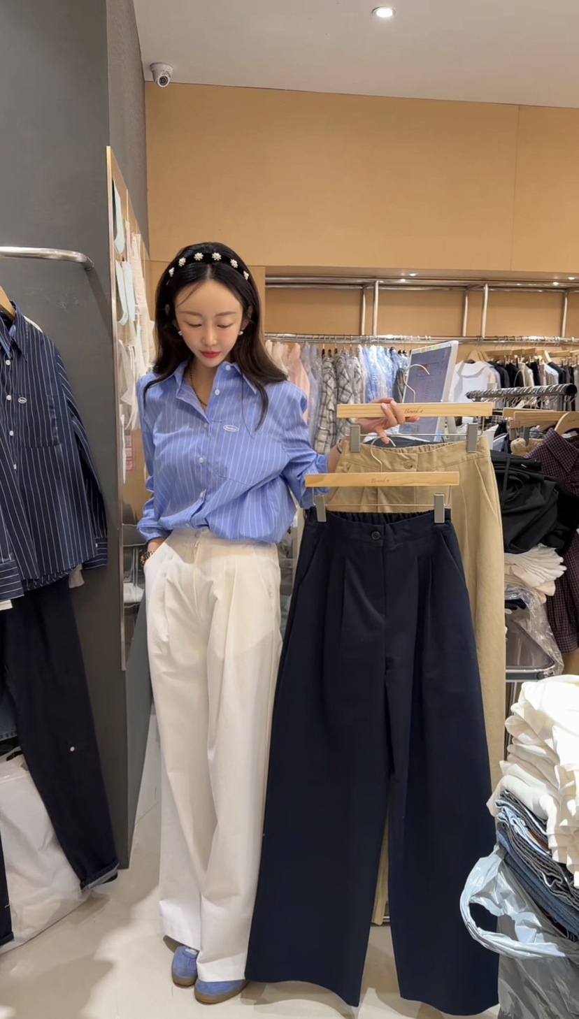 BOUND.A東大門直郵女士新款時尚職業26春夏休閑褲棉質褶裥BOUND.A休閑褲