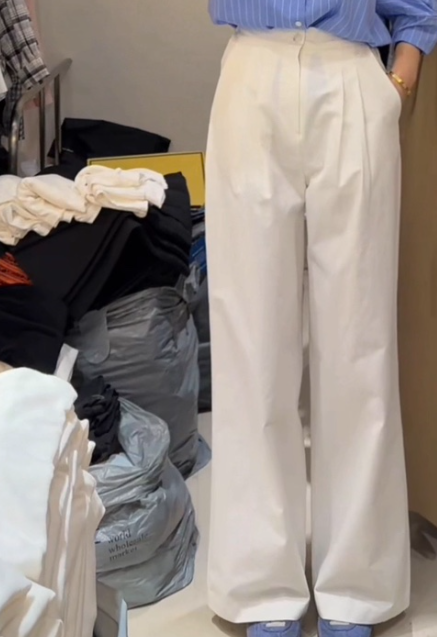 BOUND.A東大門直郵女士新款時尚職業26春夏休閑褲棉質褶裥BOUND.A休閑褲圖色1