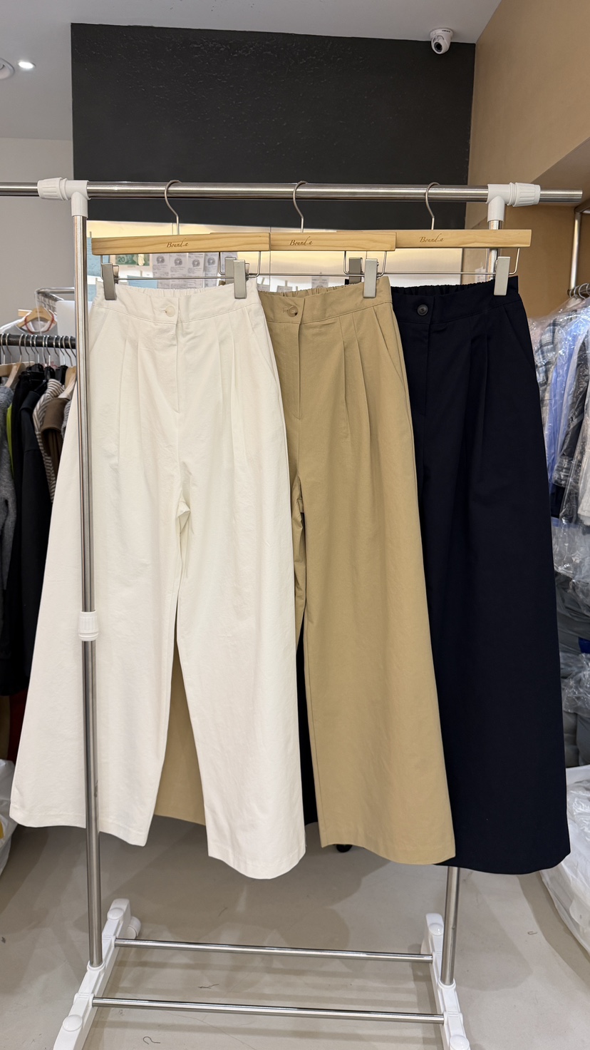 BOUND.A東大門直郵女士新款時尚職業26春夏休閑褲棉質褶裥BOUND.A休閑褲圖色3左三色