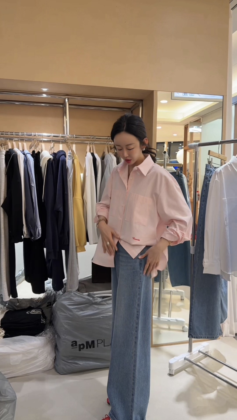 BOUND.A韓國代購女裝新品人氣熱賣真品襯衫蕾絲衫兩個口袋BOUND.A襯衫/蕾絲衫