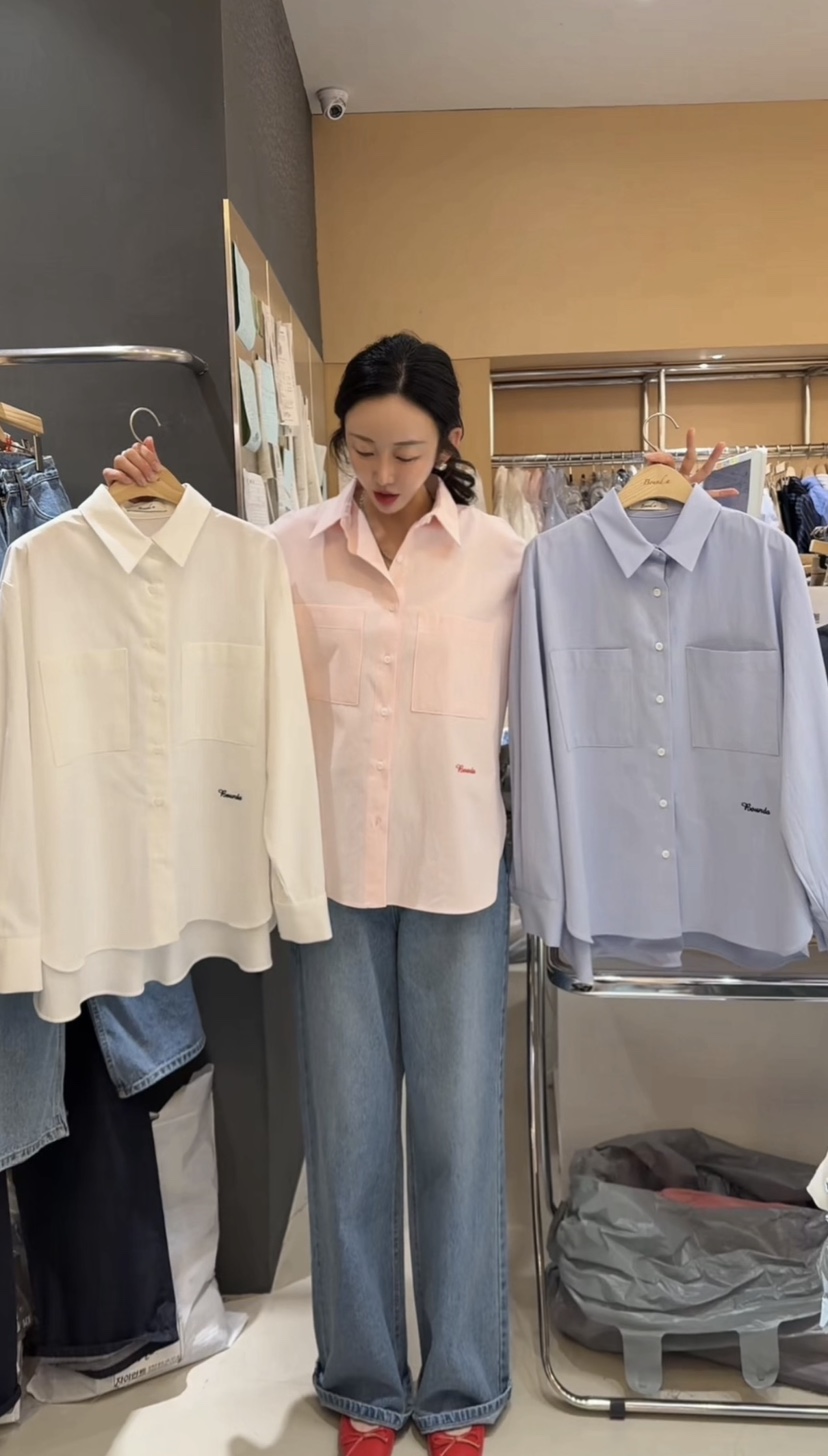 BOUND.A韓國代購女裝新品人氣熱賣真品襯衫蕾絲衫兩個口袋BOUND.A襯衫/蕾絲衫