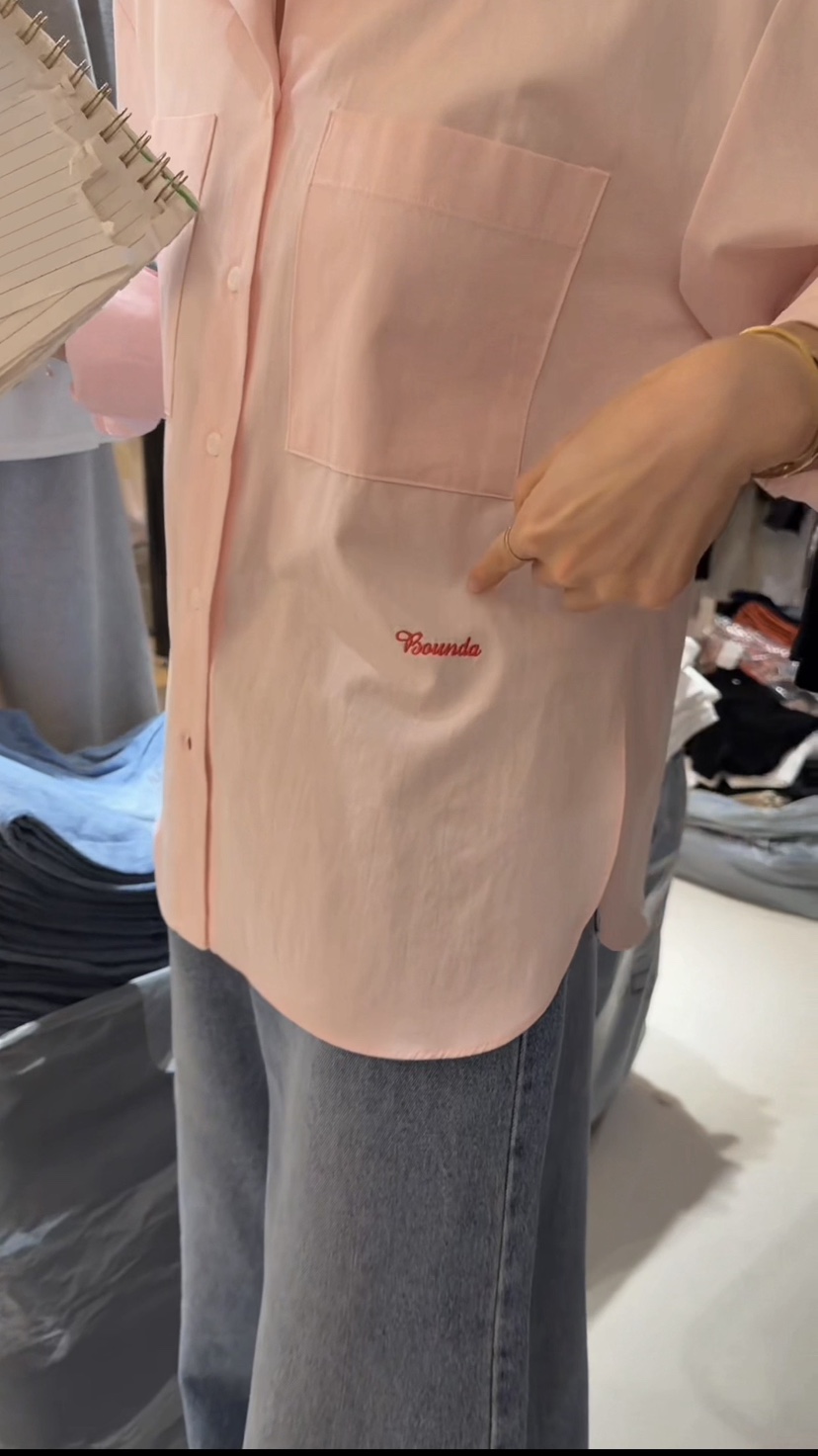 BOUND.A韓國代購女裝新品人氣熱賣真品襯衫蕾絲衫兩個口袋BOUND.A襯衫/蕾絲衫