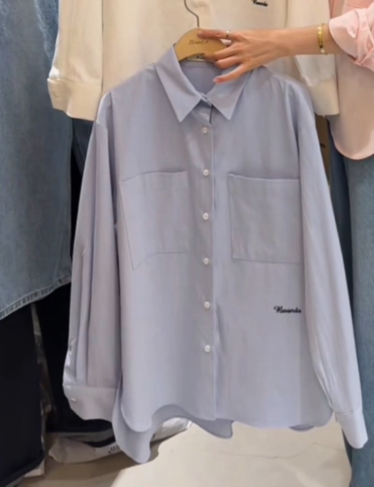 BOUND.A韓國代購女裝新品人氣熱賣真品襯衫蕾絲衫兩個口袋BOUND.A襯衫/蕾絲衫圖色1