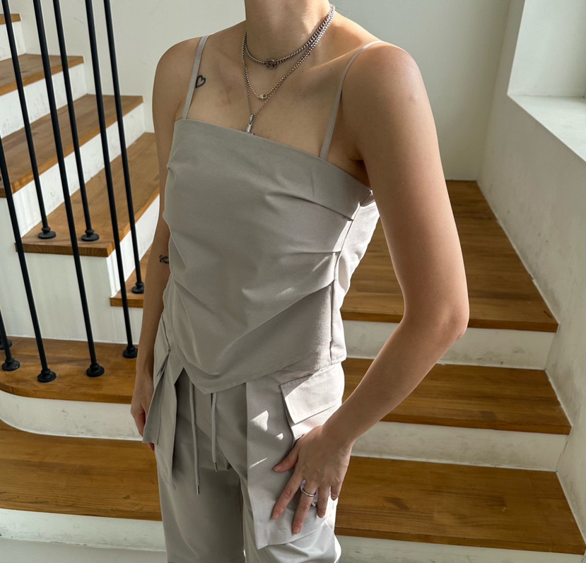 SOUIT韓國直郵女士新品時尚休閑熱賣職業真品26春夏吊帶背心SOUIT by mabel-L吊帶/背心