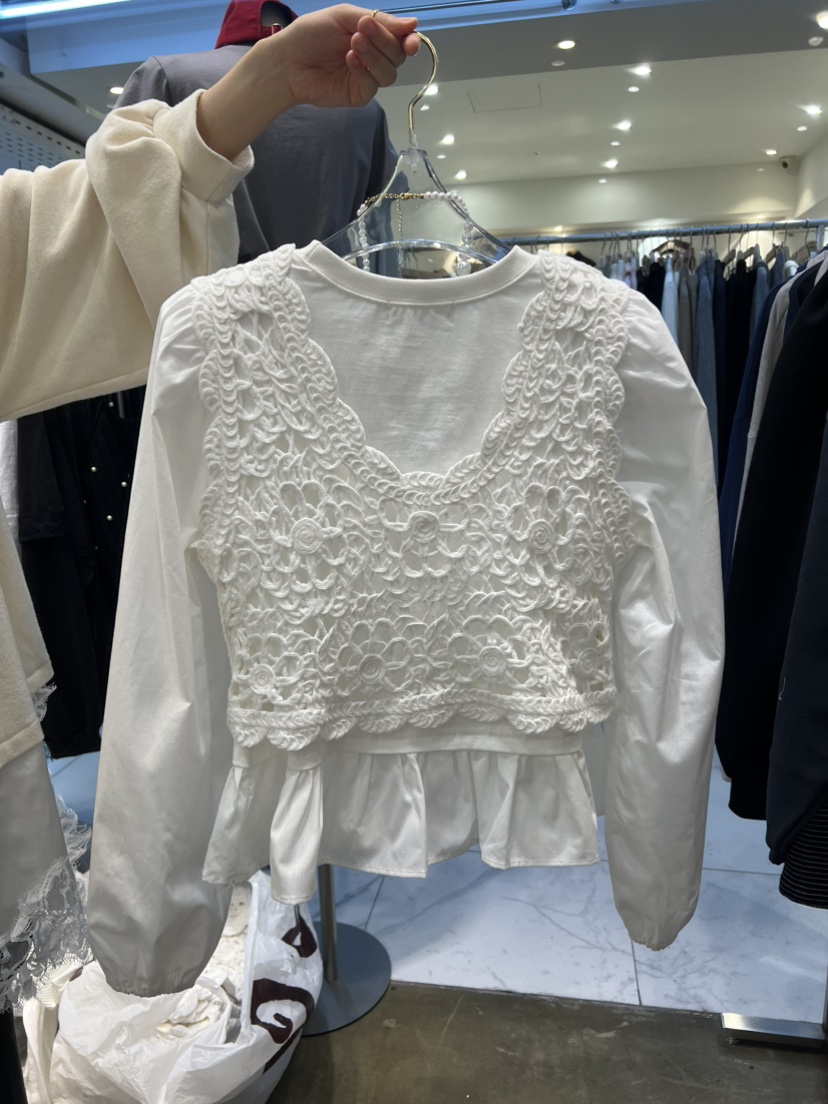 BLUE BANANA韓國直郵女裝新款職業休閑真品時尚襯衫蕾絲衫BLUE BANANA襯衫/蕾絲衫