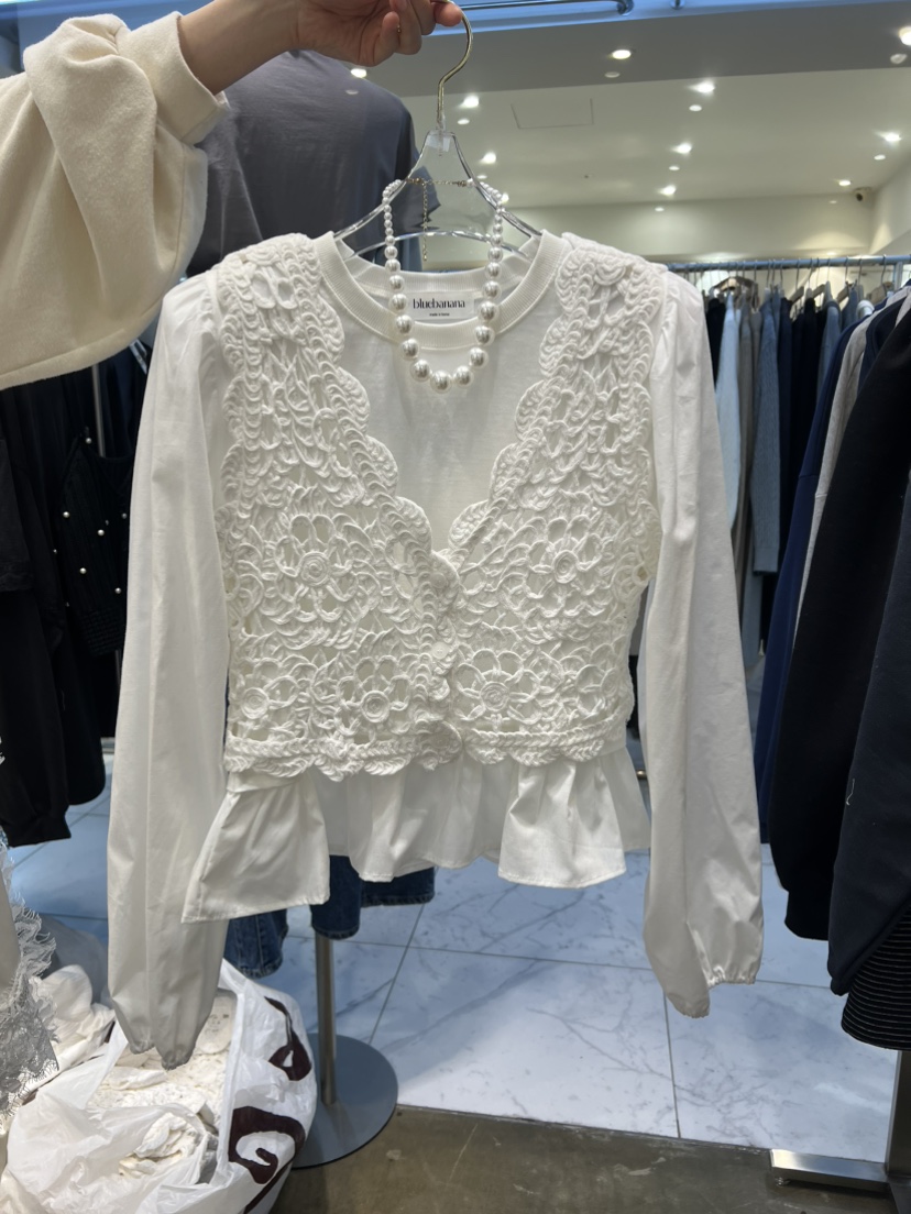 BLUE BANANA韓國直郵女裝新款職業休閑真品時尚襯衫蕾絲衫BLUE BANANA襯衫/蕾絲衫圖色1