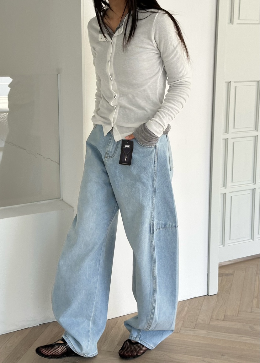 LE VASE韓國直郵女士新款休閑職業人氣真品推薦26春夏牛仔褲LE VASE牛仔褲