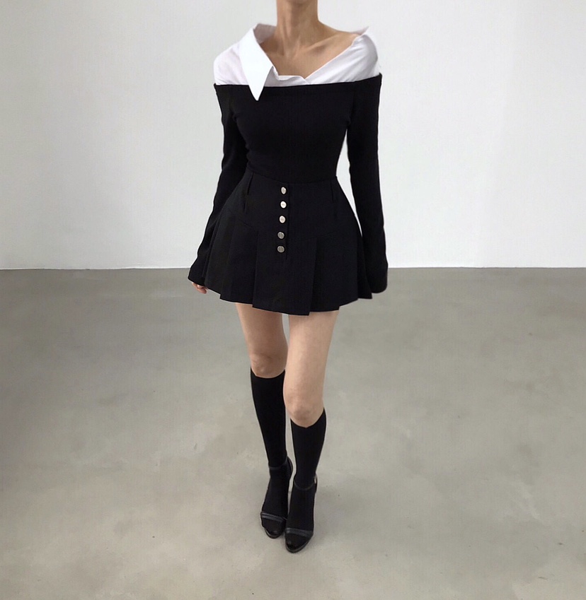 2TWO MOON東大門代購女士新品職業休閑推薦人氣短裙褶皺2TWO MOON短裙