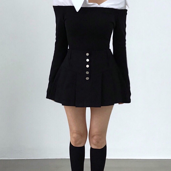 2TWO MOON東大門代購女士新品職業休閑推薦人氣短裙褶皺2TWO MOON短裙圖色2