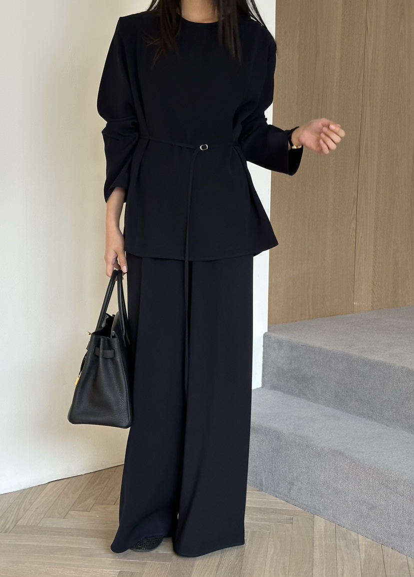 LE VASE東大門實拍女士新款人氣休閑熱賣襯衫蕾絲衫含腰帶LE VASE襯衫/蕾絲衫圖色2