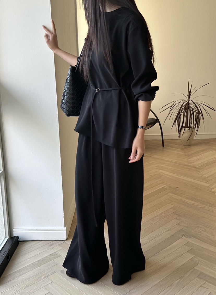 LE VASE東大門實拍女士新款人氣休閑熱賣襯衫蕾絲衫含腰帶LE VASE襯衫/蕾絲衫圖色3