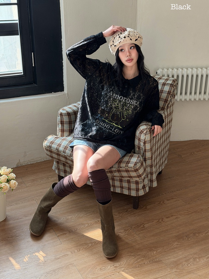 LOVABLE東大門代購女士新款時尚職業休閑真品熱賣長袖T恤LOVABLE長袖T恤