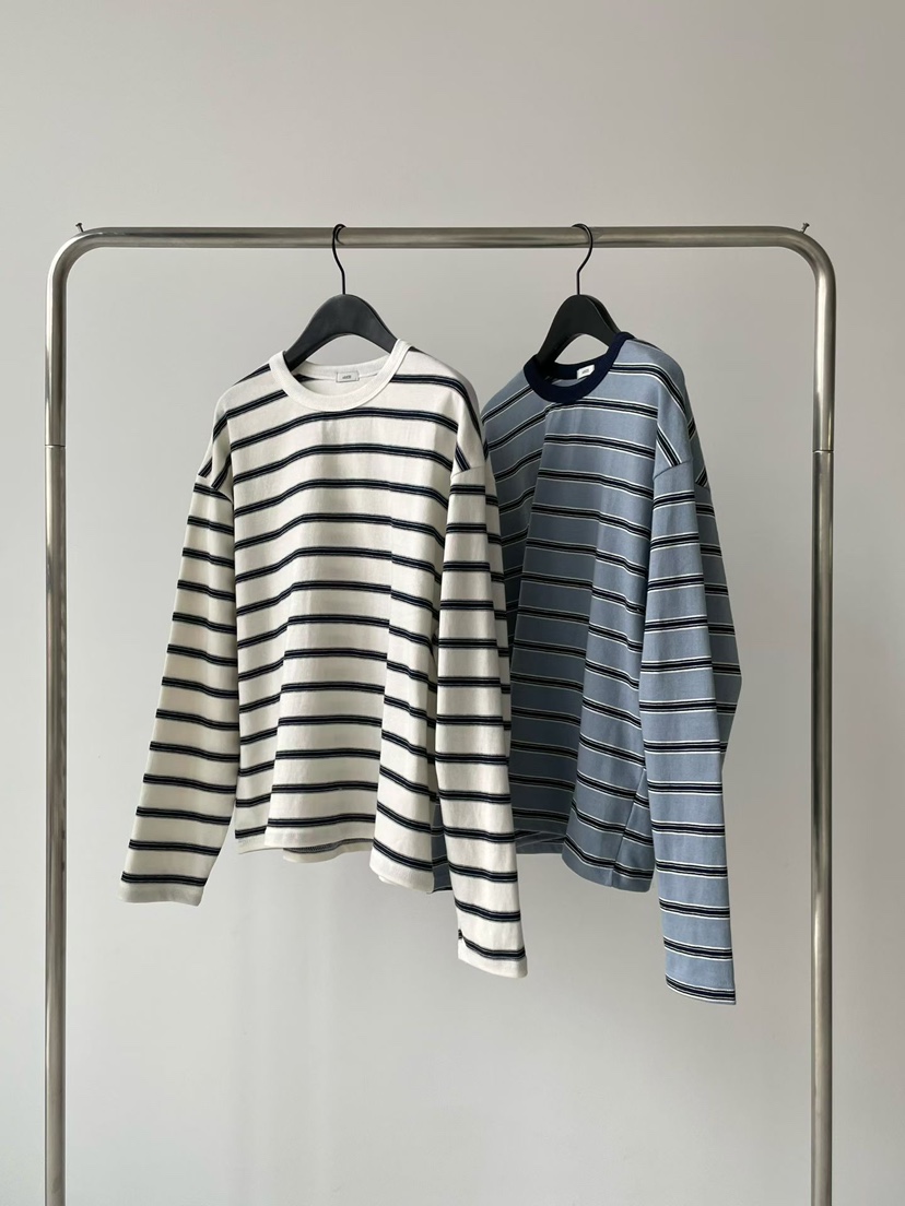 TAF東大門實拍女士新款推薦職業熱賣真品26春夏長袖T恤條紋TAF長袖T恤