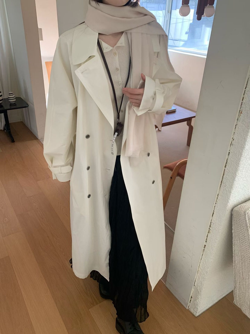 TAF東大門代購女士新款休閑時尚26春夏人氣長款風衣含腰帶TAF長款風衣