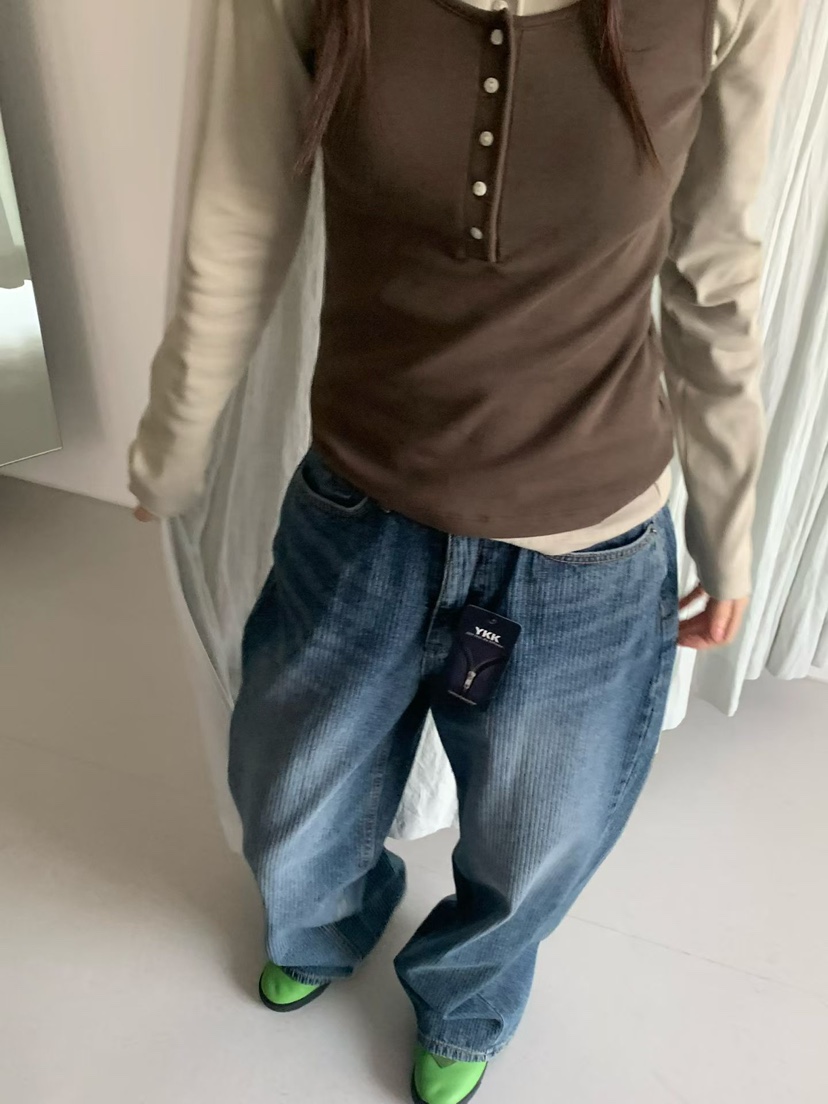 TAF東大門實拍女士新品人氣26春夏職業時尚休閑推薦牛仔褲TAF牛仔褲