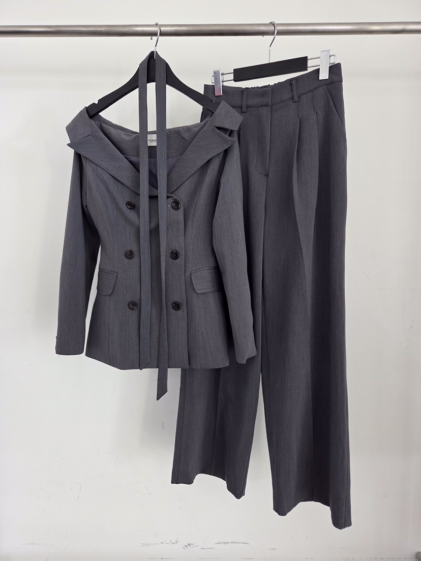 VERANDA東大門直郵女士新款休閑推薦26春夏職業休閑褲雙排扣VERANDA休閑褲