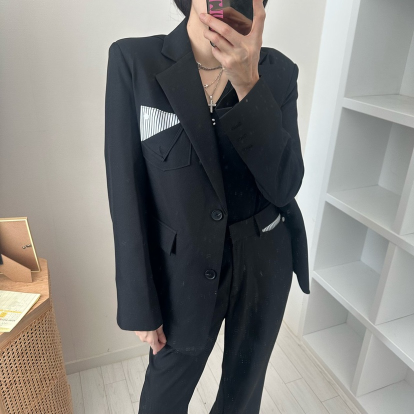 SOUIT東大門直郵女士新款熱賣職業人氣真品休閑推薦夾克口袋SOUIT by mabel-L夾克