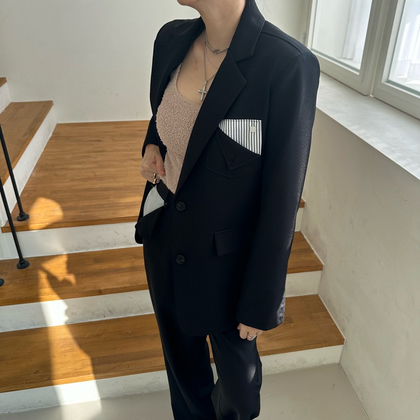 SOUIT東大門直郵女士新款熱賣職業人氣真品休閑推薦夾克口袋SOUIT by mabel-L夾克