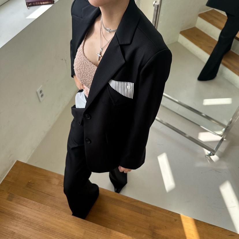 SOUIT東大門直郵女士新款熱賣職業人氣真品休閑推薦夾克口袋SOUIT by mabel-L夾克