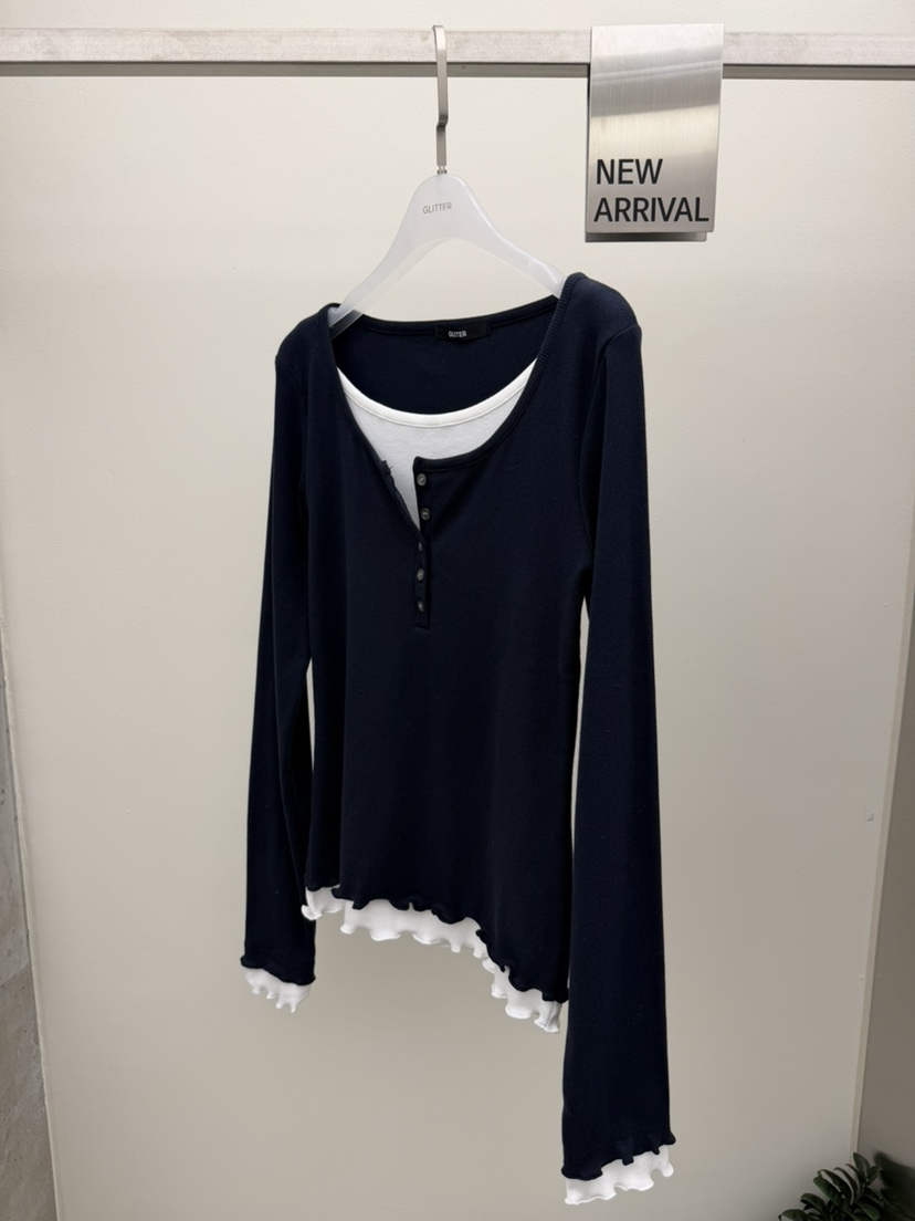 GLITTER韓國直郵女裝新品職業熱賣26春夏推薦休閑長袖T恤GLITTER長袖T恤圖色3