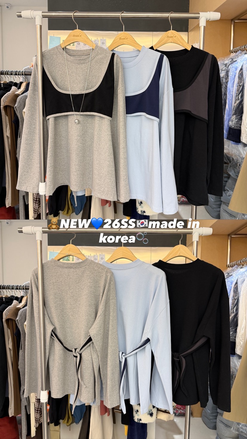 BOUND.A東大門直郵女士新款26春夏職業人氣休閑熱賣長袖T恤BOUND.A長袖T恤