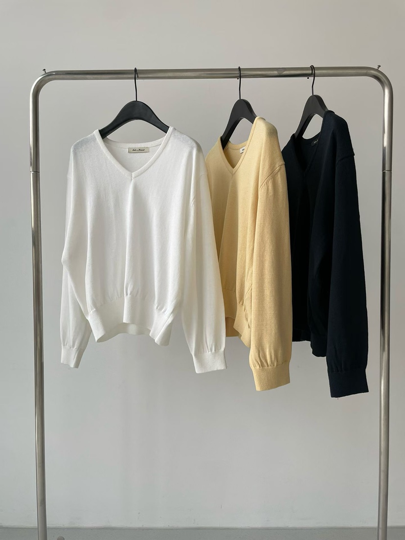 TAF韓國代購女士新品推薦休閑熱賣時尚26春夏人氣針織衫V領TAF針織衫