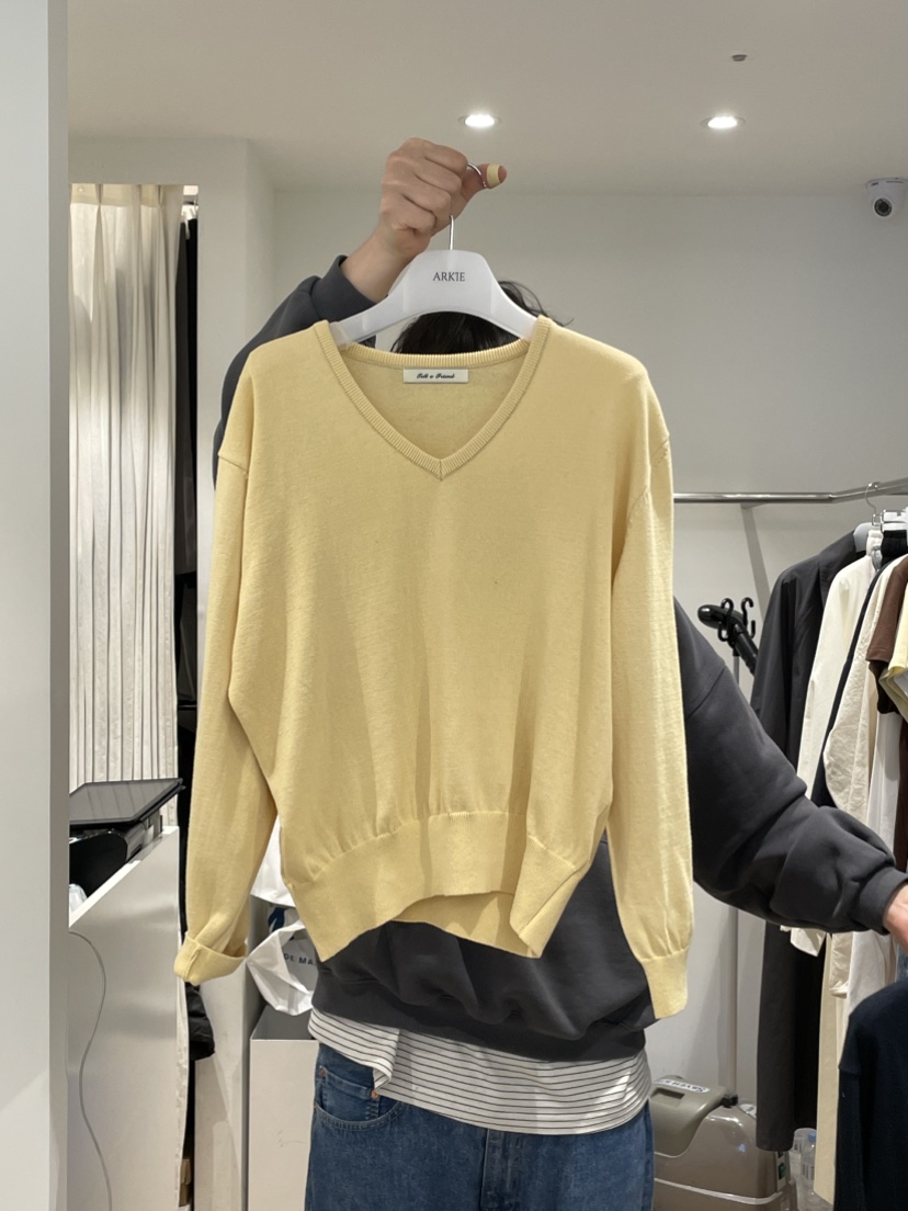 TAF韓國代購女士新品推薦休閑熱賣時尚26春夏人氣針織衫V領TAF針織衫圖色2