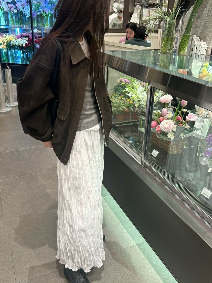 TAF東大門直郵女士新款熱賣時尚休閑職業推薦26春夏長裙褶皺TAF長裙