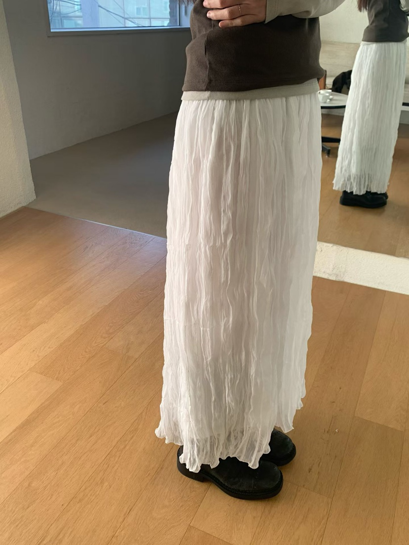 TAF東大門直郵女士新款熱賣時尚休閑職業推薦26春夏長裙褶皺TAF長裙