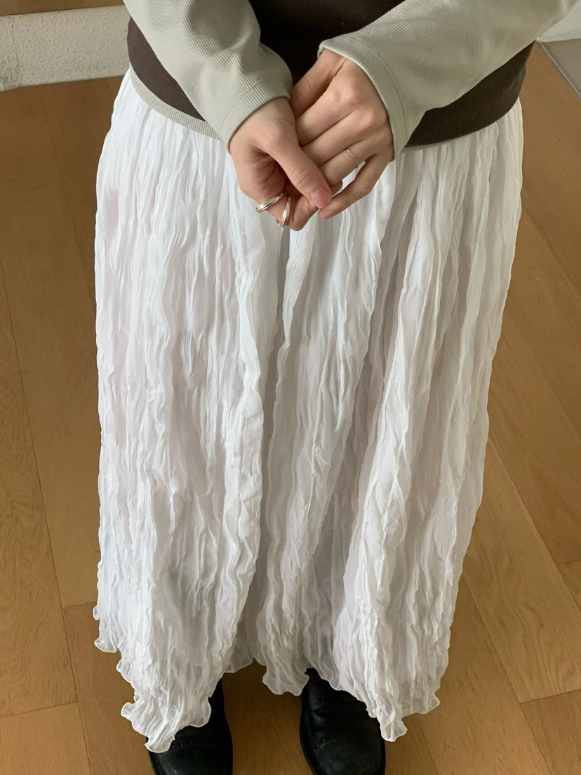 TAF東大門直郵女士新款熱賣時尚休閑職業推薦26春夏長裙褶皺TAF長裙