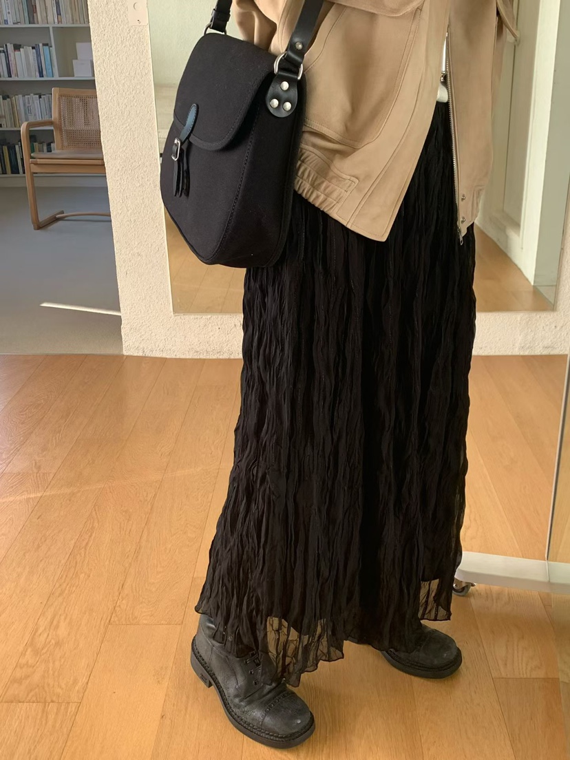 TAF東大門直郵女士新款熱賣時尚休閑職業推薦26春夏長裙褶皺TAF長裙