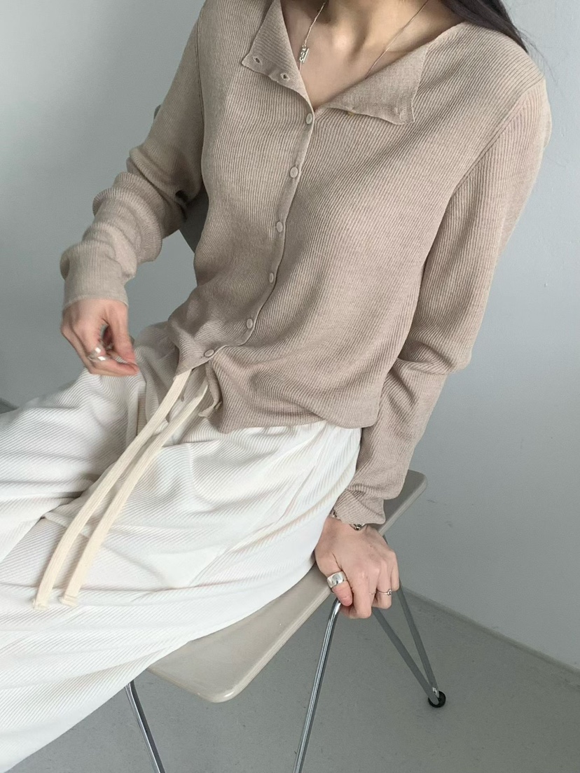 TAF東大門實拍女裝新品休閑人氣推薦職業時尚針織衫亞麻開衫TAF針織衫