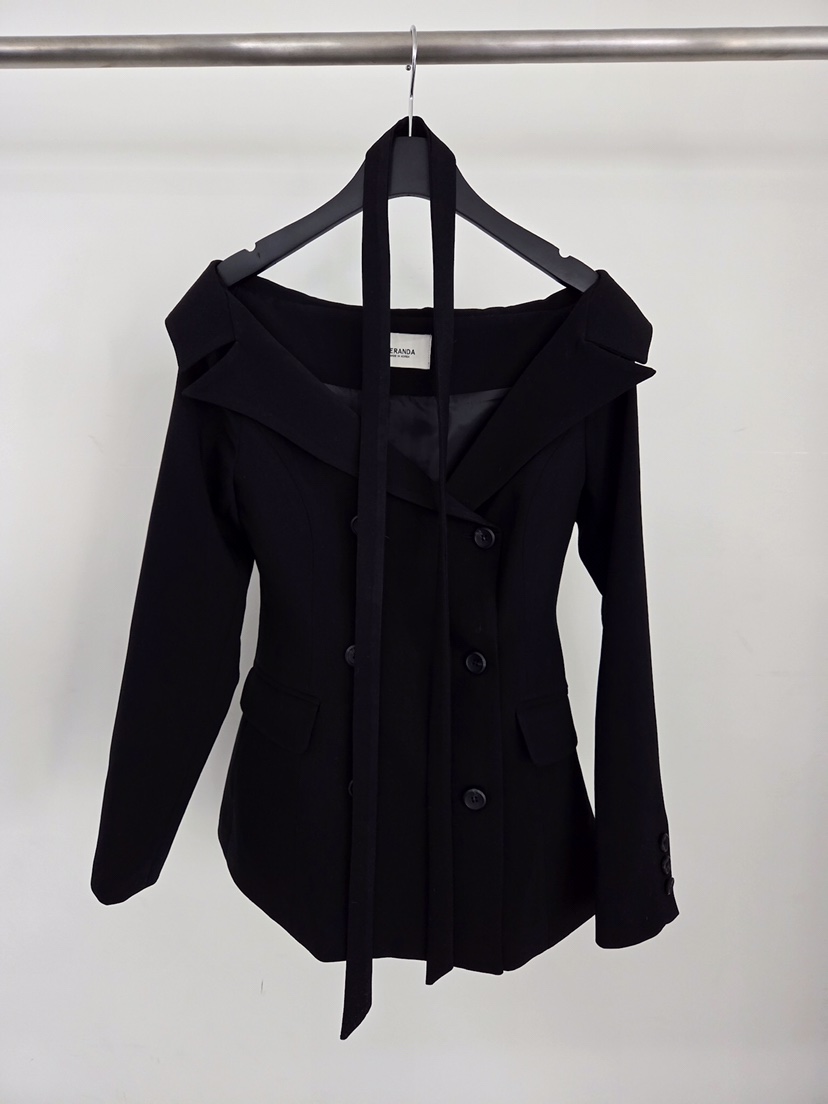 VERANDA東大門直郵女裝新款熱賣推薦真品休閑夾克含脖帶折扣VERANDA夾克圖色2
