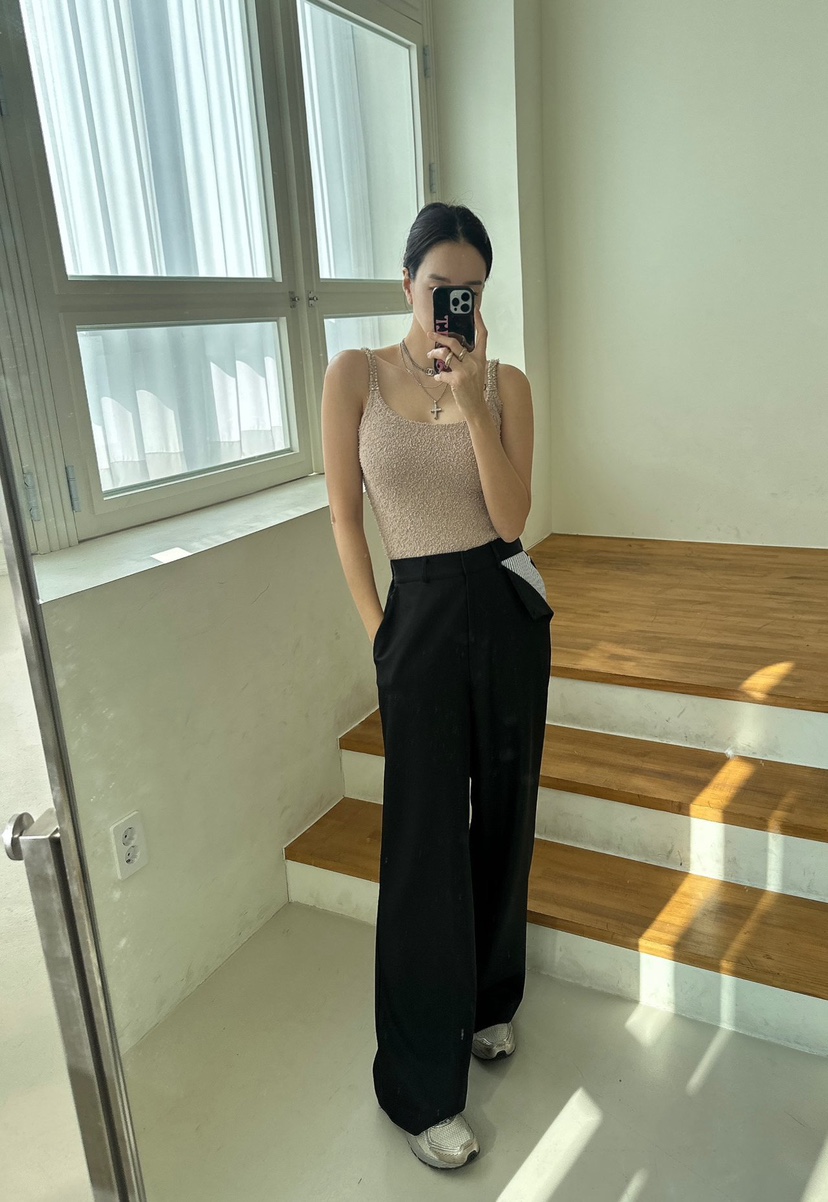 SOUIT韓國代購女裝新款熱賣推薦職業休閑時尚真品休閑褲口袋SOUIT by mabel-L休閑褲