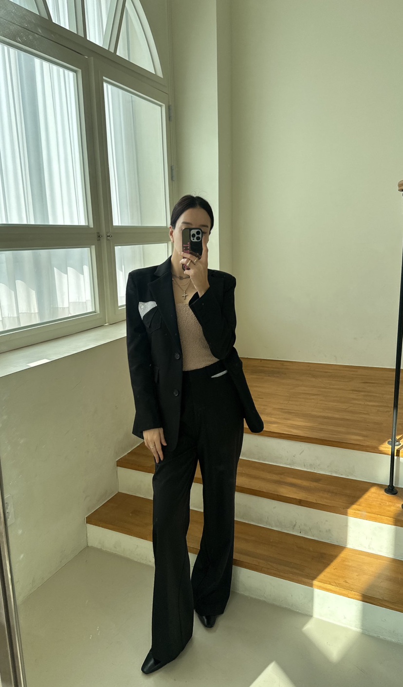 SOUIT韓國代購女裝新款熱賣推薦職業休閑時尚真品休閑褲口袋SOUIT by mabel-L休閑褲