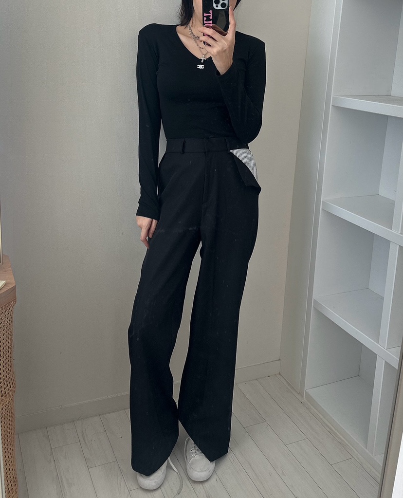 SOUIT韓國代購女裝新款熱賣推薦職業休閑時尚真品休閑褲口袋SOUIT by mabel-L休閑褲